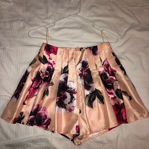 Keepsake satin floral shorts
